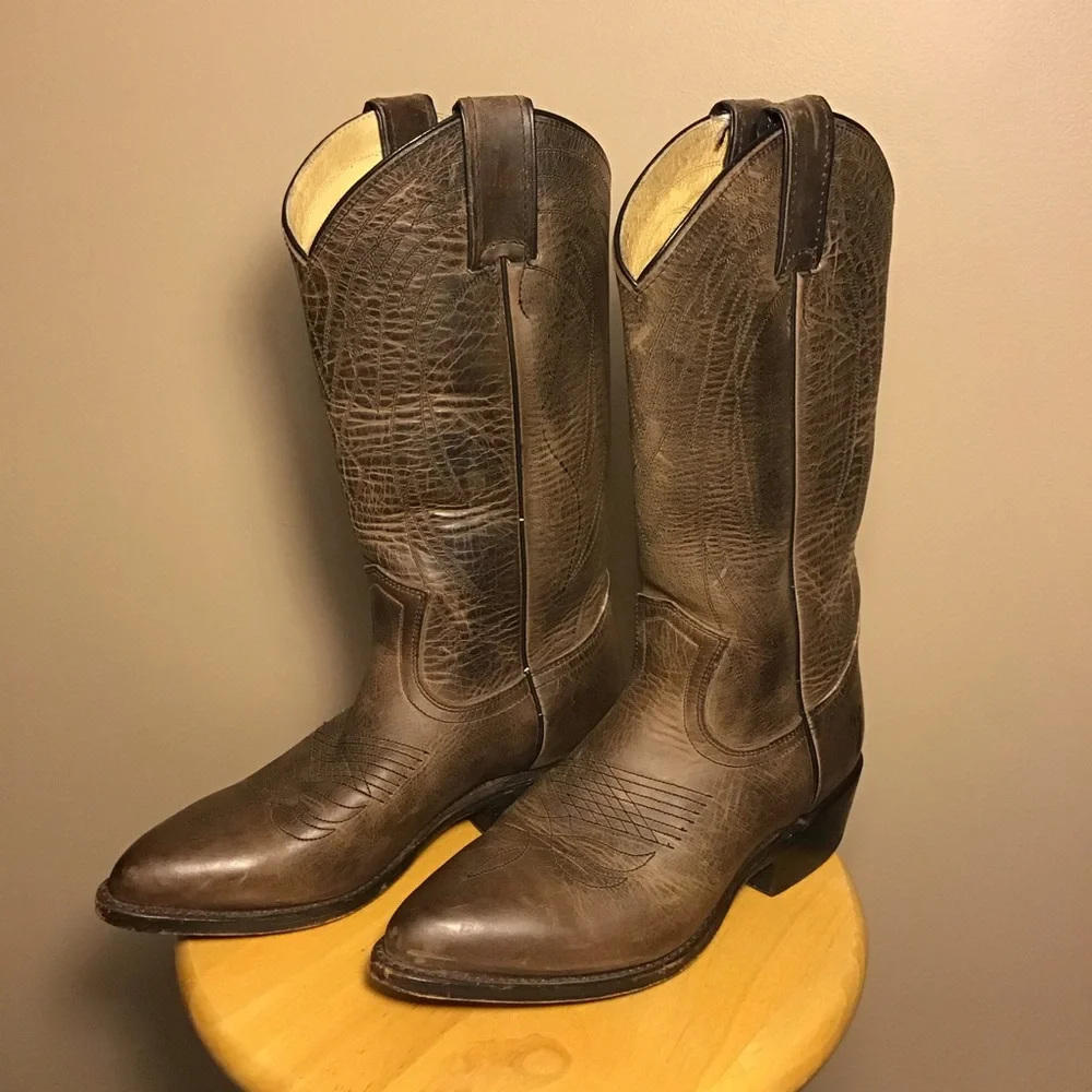 Frye Brown Leather Western Cowboy Boots